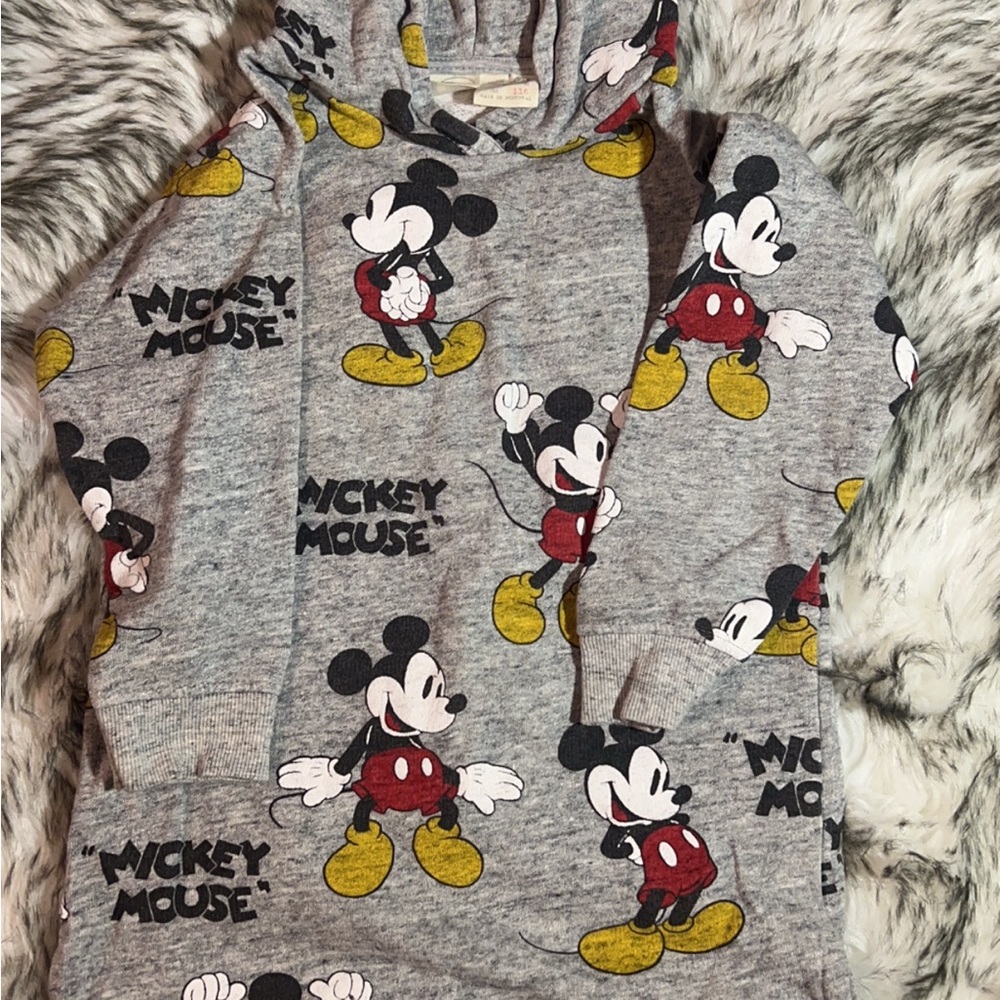 Girls Zara Mickey Mouse Gray Hoodie